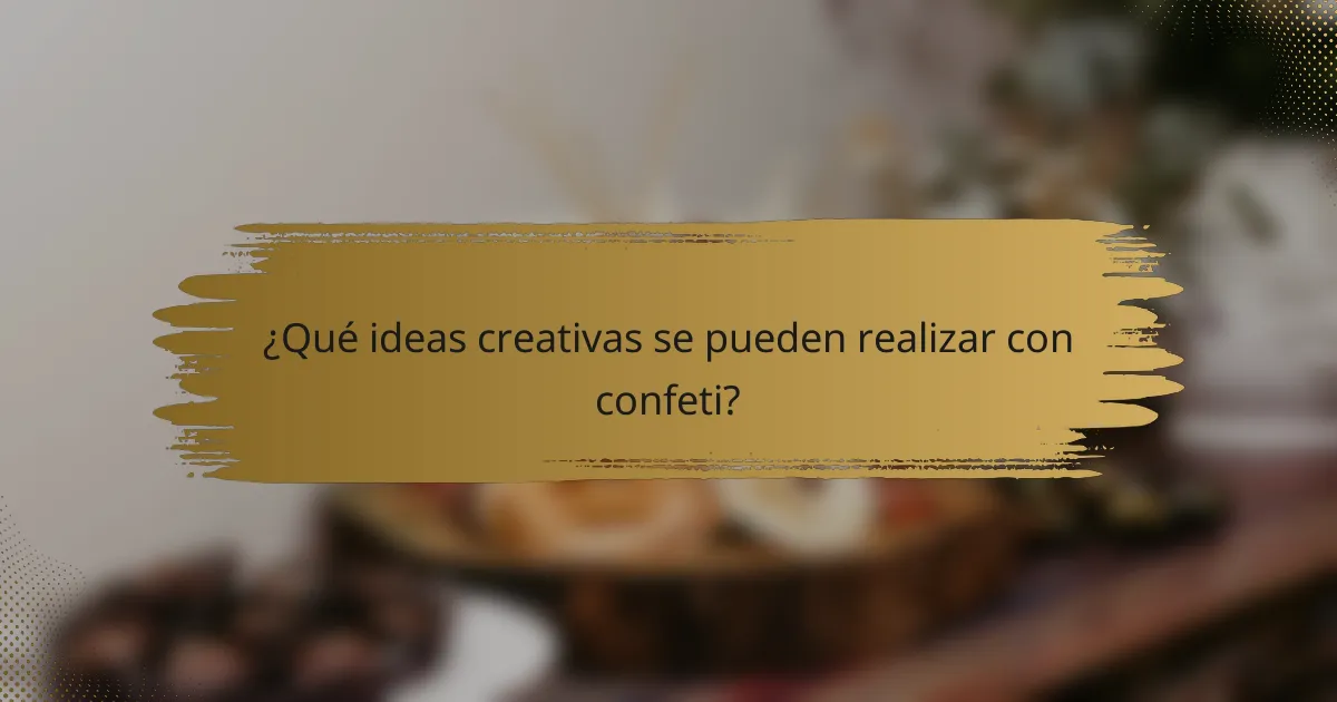 ¿Qué ideas creativas se pueden realizar con confeti?
